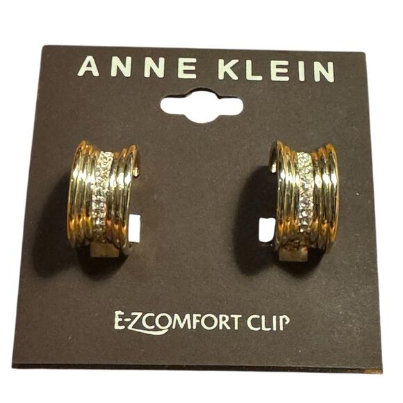 Anne Klein Silver tone Clip-On Earrings - Picture 1 of 3